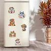 (US Local)6Pcs Acrylic Flower Dog Diamond Painting Refrigerator Magnet Craft Kit