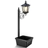 2 In 1 Outdoor Flower Pots Light with Planter Solar Lamp Post Light Freestanding Planters Lamp IP54 Waterproof Decorative Solar Lamp for Terrace Front Pedestrian Hall Decor