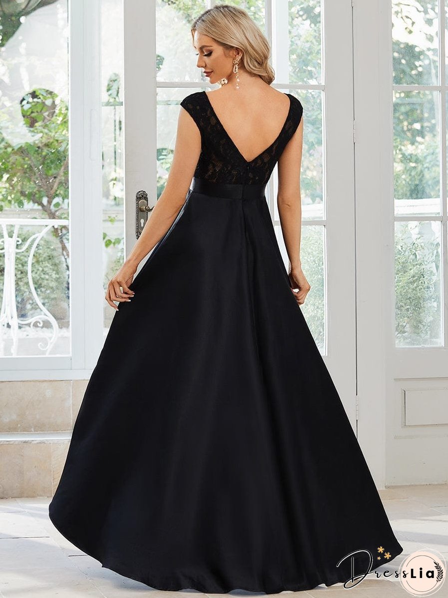 Elegant High-Low Lace Cocktail Dress