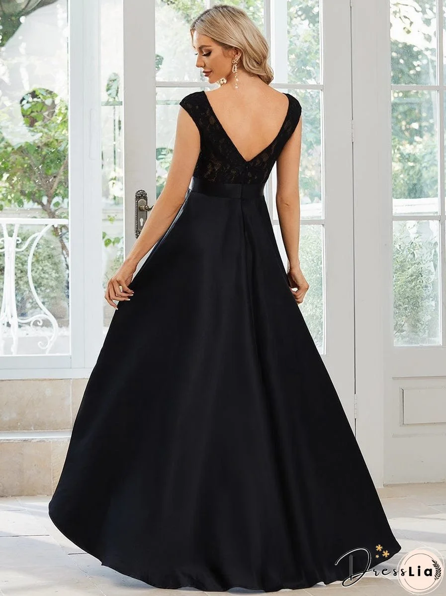 Elegant High-Low Lace Cocktail Dress