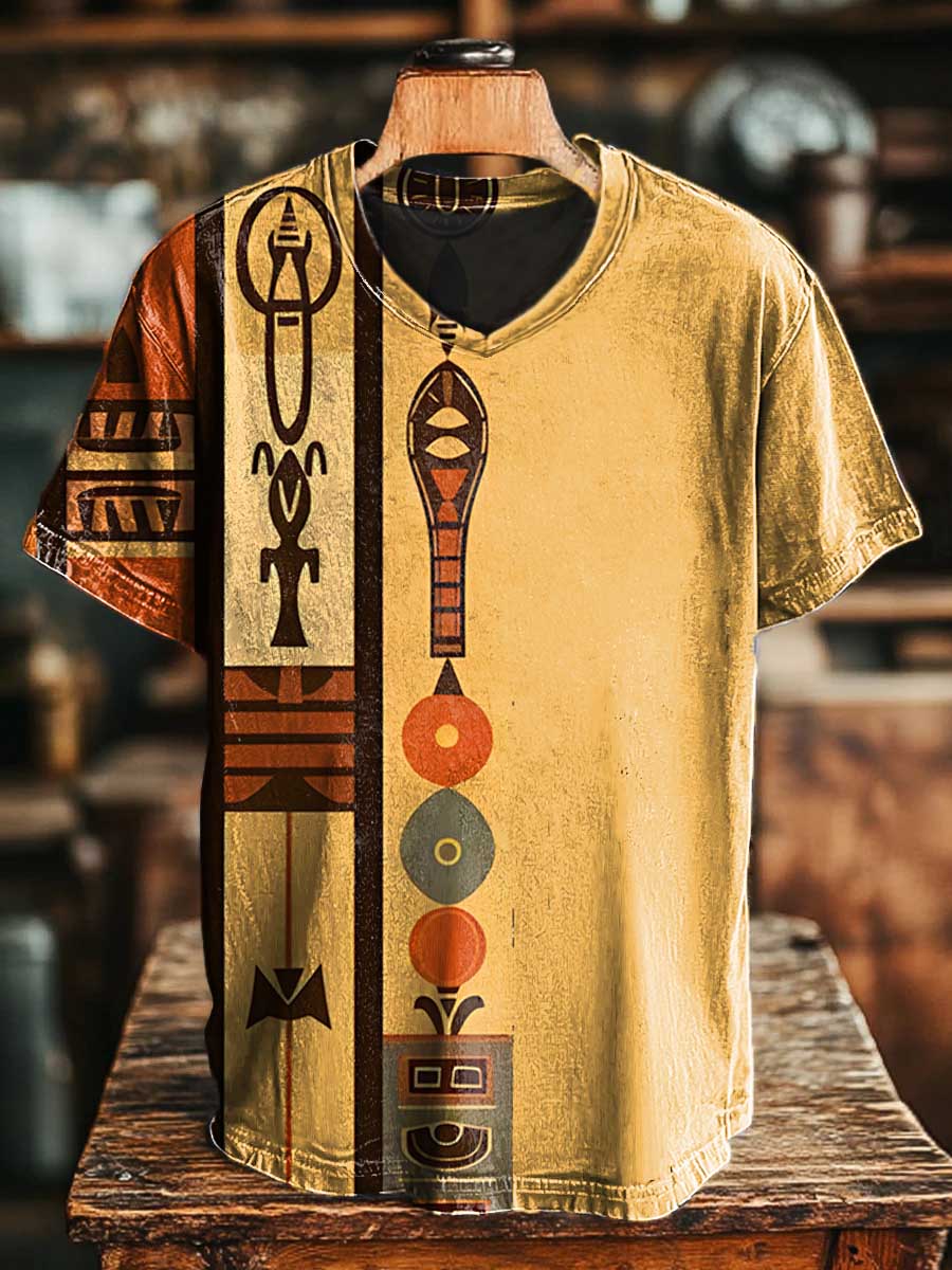 Vintage African Art Abstract Geometry T-shirt