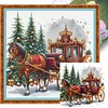 Christmas Carriage-11CT Stamped Cross Stitch 40*40cm/15.75*15.75in