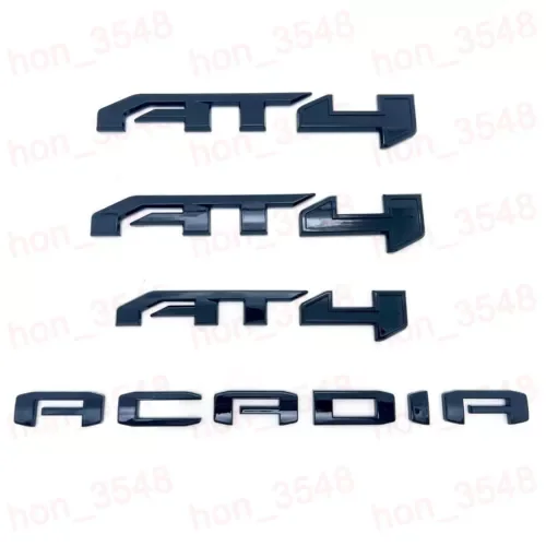 Dronehint Gloss Black Door Rear Tailgate Acadia Letter Emblem Badge 2020-24 Acadia AT4 (For: GMC) Parts