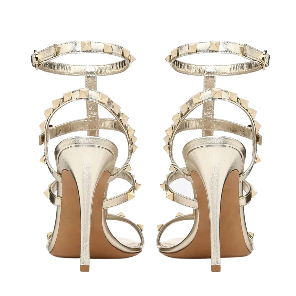 100mm Women's Rivets Stiletto Heels Party Daily Summer Sandals-vocosishoes