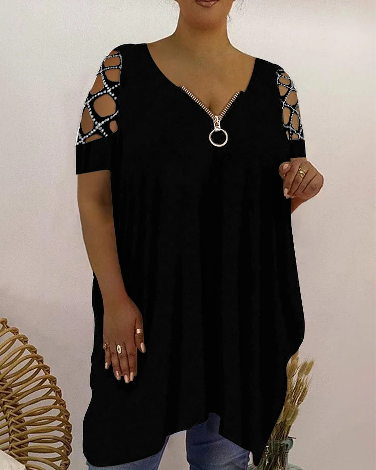 V-Neck Casual Print Women's Top