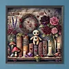 Biblioth&egrave;que poup&eacute;e fleur - perceuse ronde peinture diamant - 40*40cm