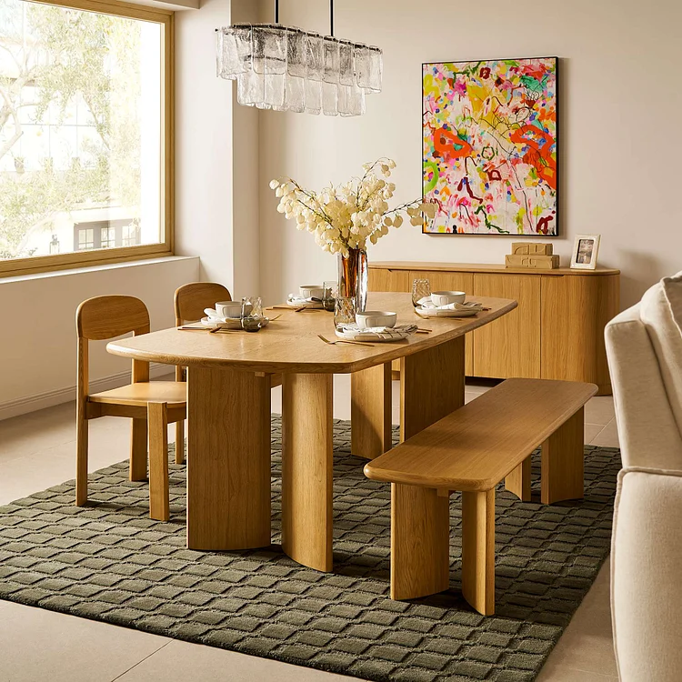 Posey Dining Table with Bench Set