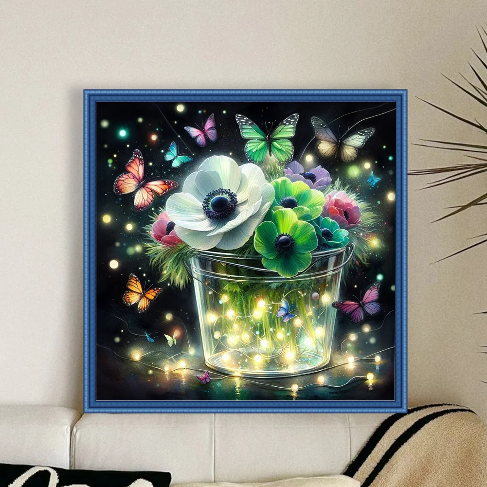 14CT Full Stamped Cross Stitch - Flower(Canvas|40*40CM)