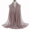 Plain Color Soft Chiffon Long Gauze Shawl Women Hijab