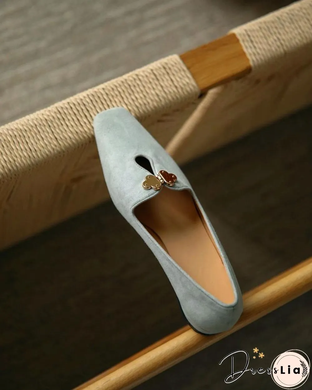 Suede Square Toes Loafers Slip-on