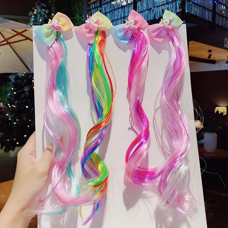Children's Wig Hairpins Show Color Wig Pieces Hairpin Cartoon Curly Hair Cute Clip