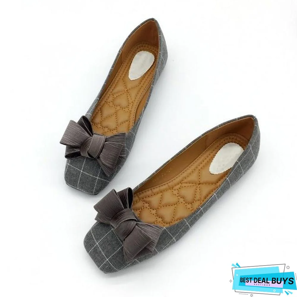 Women Slip On Square Toe Flats Shoes