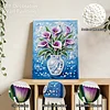 (20x30cm)DIY Flower Vase Framed Handmade Pearl Painting Art Craft Kit Living Home Decor