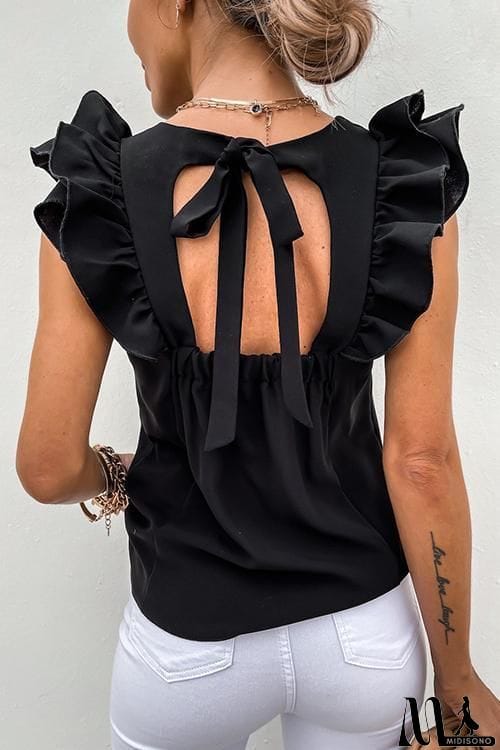 MidiSono - Ruffles Sleeveless T Shirt