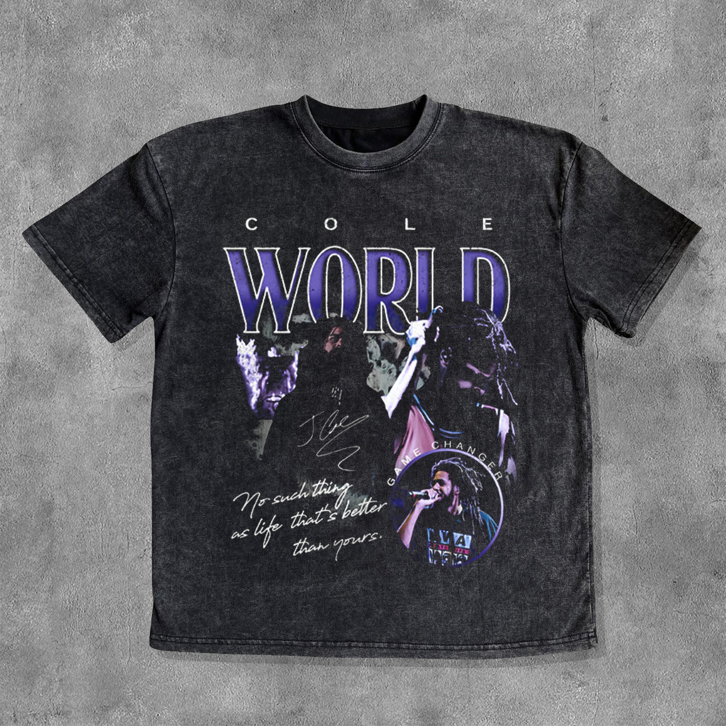 Personalized Character Washed Distressed T-Shirt