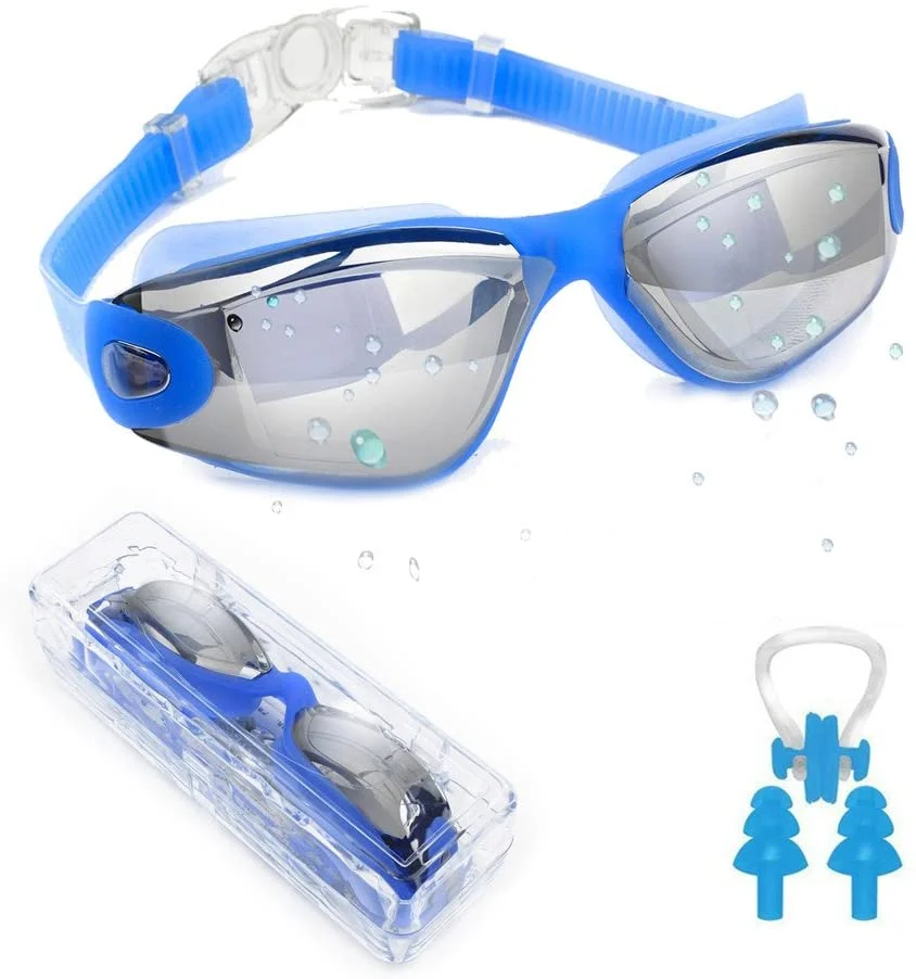 Swim Goggles, Wide View Swimming Goggles No Leaking Anti Fog Swim Goggles UV Protection Triathlon Water Goggles