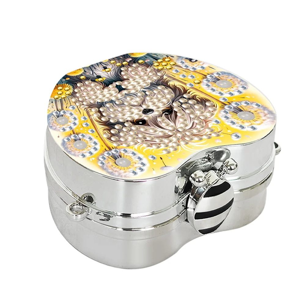 2Pcs Dandelion Dog Diamond Painting Mirror Bag 5D Diy Coin Purse for Women