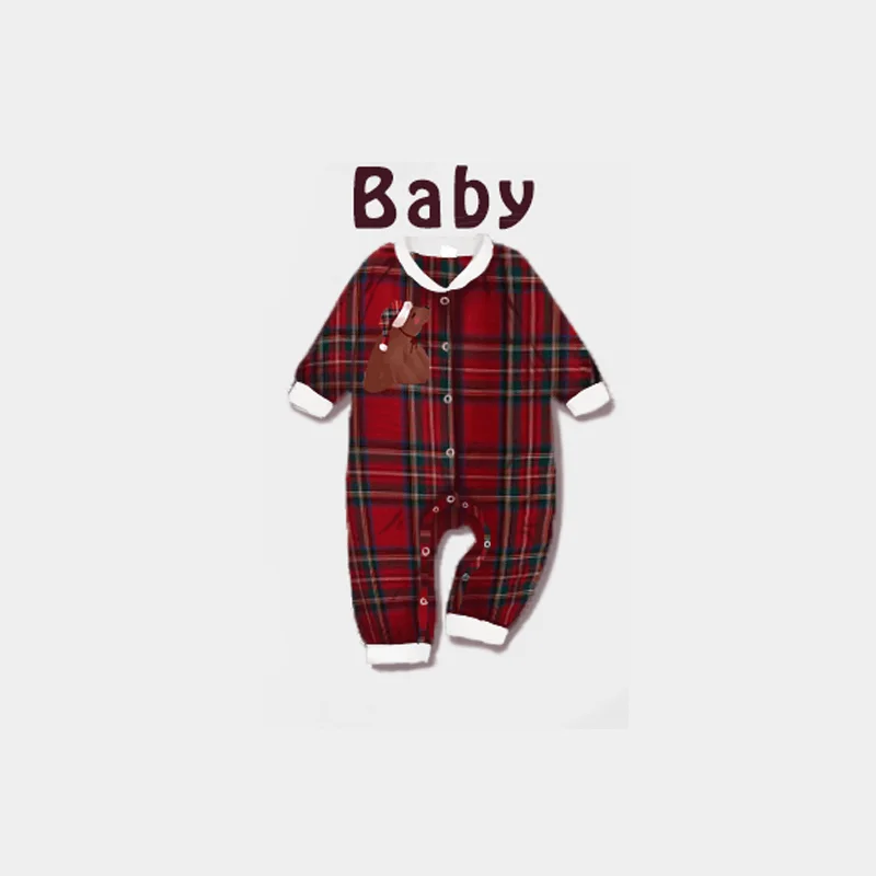 Family Matching Lovely Bear Wearing Christmas Hat Pajamas Sets