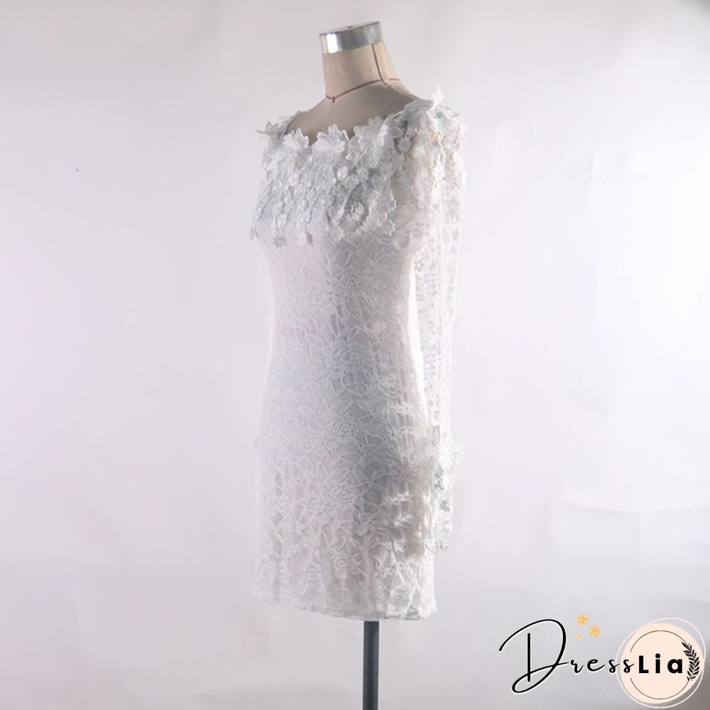 Elegant dresses for women White Ball Gown Evening Wedding Ladies Summer Off-the-shoulder Mini Dress Lace Patchwork Nightclub Clothing