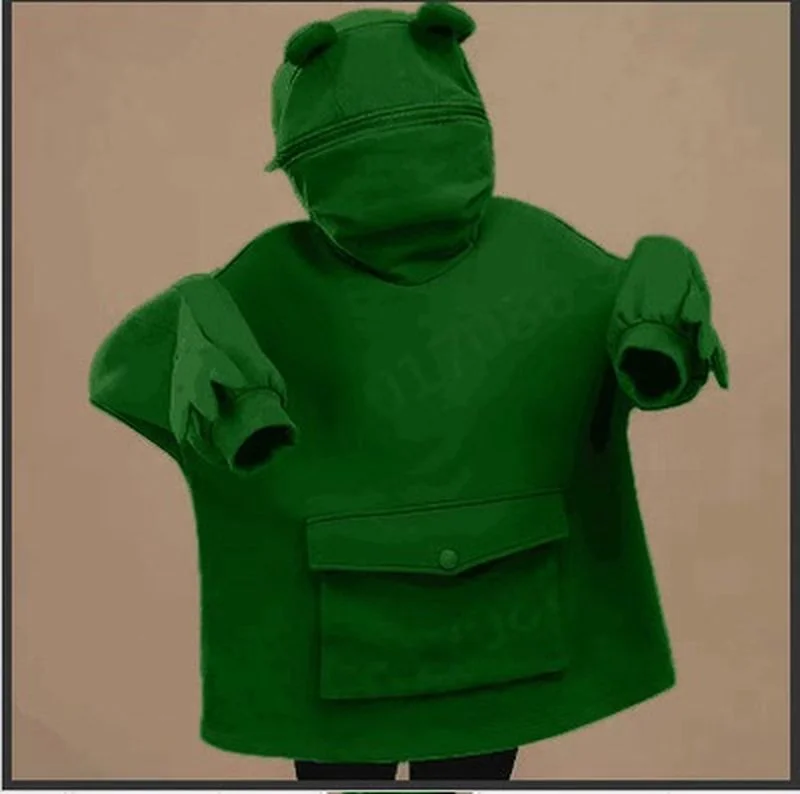 NiceMix Women Autumn Thick Loose Sweatshirt Harajuku Letters Printed Lovely Frog Casual Hooded Hoodies Pullover Female Thicken C