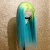 Preplucked Full Lace Human Hair Wigs Green Blue 13x6 Straight Lace Front Wig Remy Pink Orange Ombre Human Hair Wig