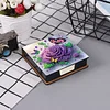 Purple Rose Pu DIY 5D Diamantmalerei-Notizbox (160 leere Notizbl&ouml;cke) f&uuml;r das B&uuml;ro