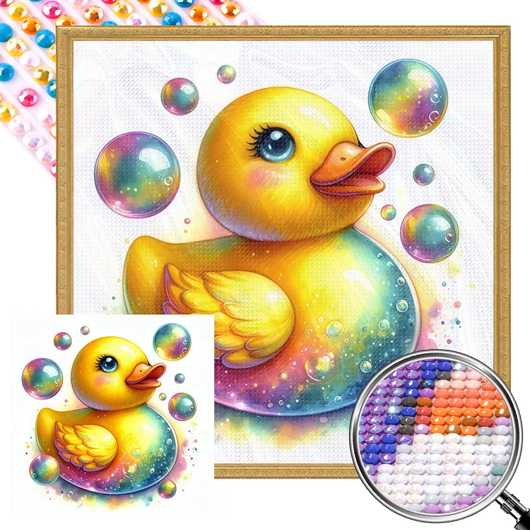 Colorful Bubbles And Ducks 40*40CM (Canvas) Full AB Round Drill Diamond Painting gbfke