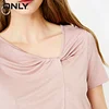 ONLY Brand New office lafy loose solid v-neck T-shirt women| 118101570