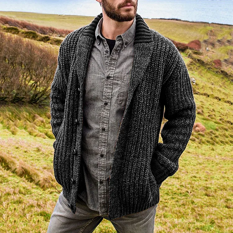 BrosWear Casual Solid Color Cardigan Sweater