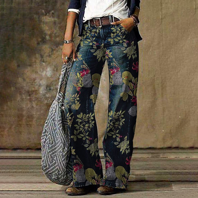 Vintage Casual Print Jeans wearshes