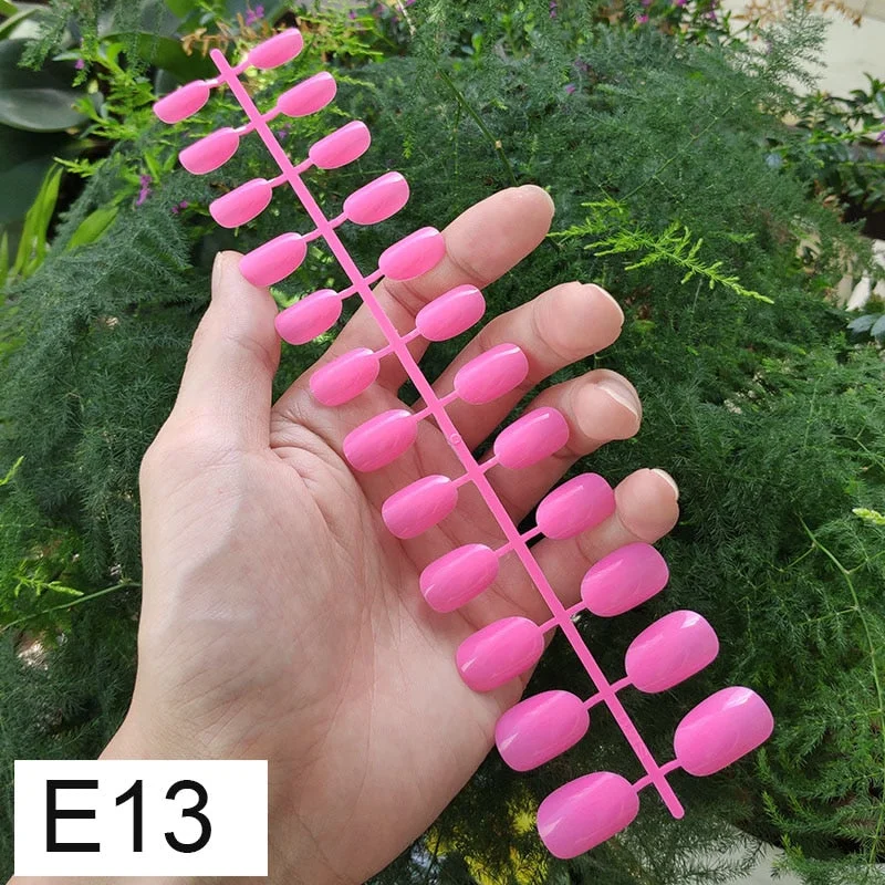 10 Sets Round Shape False Nail Tips In Same Color 24 Pieces/Set 10 Sizes Press on Fake Nails DIY Manicure Finger Nail Tips-Nail Inspo