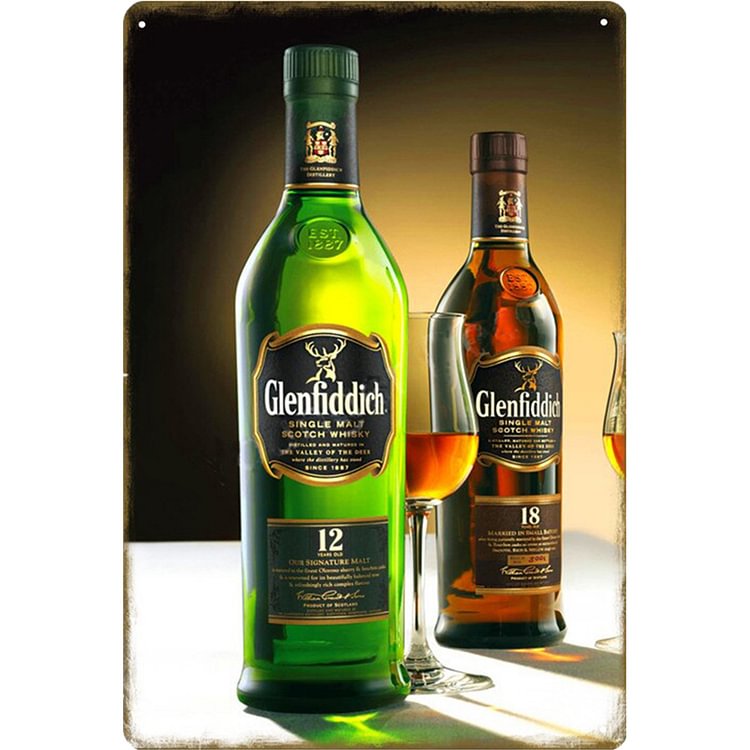 Glenfiddich whiskey - Vintage Tin Signs/Wooden Signs - 7.9x11.8in & 11.8x15.7in