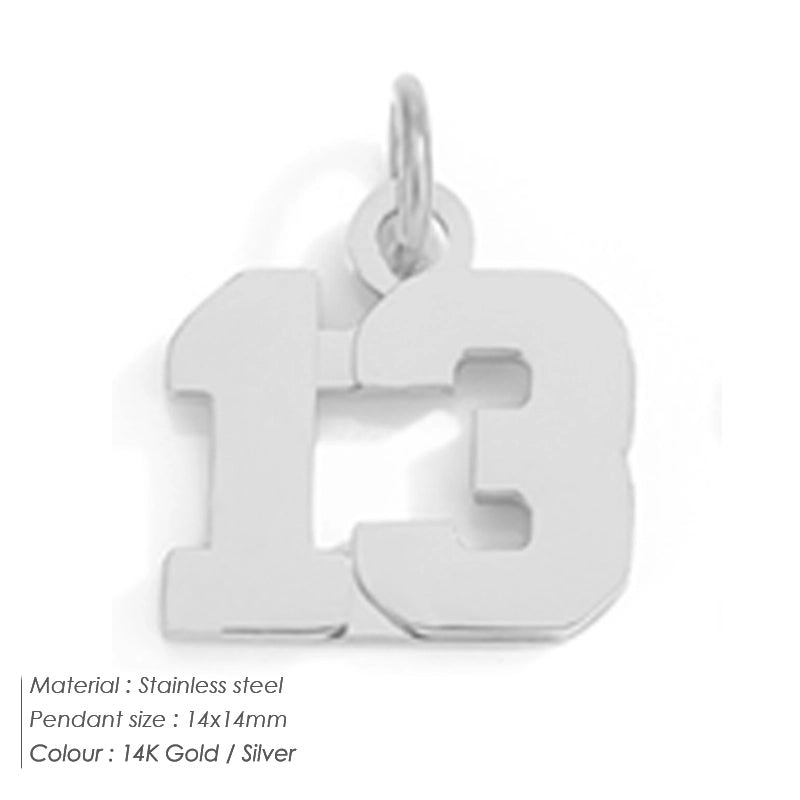 1 Piece 14*17mm 8 * 14mm 304 Stainless Steel 14K Gold Plated Number Pendant Jewelry Accessories