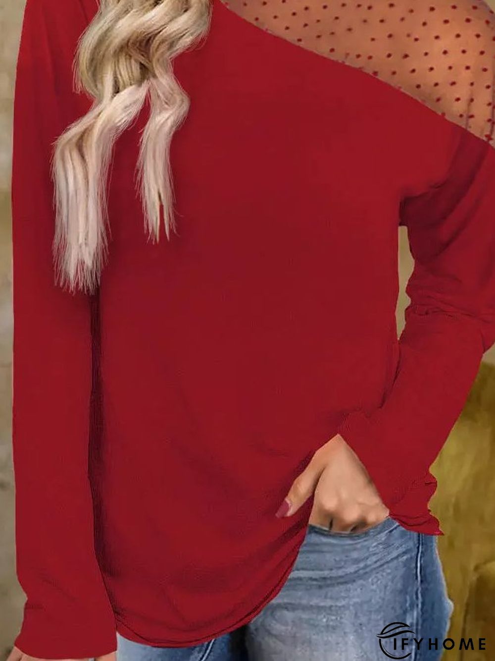 Crew Neck Plain Casual Shirt & Top | IFYHOME