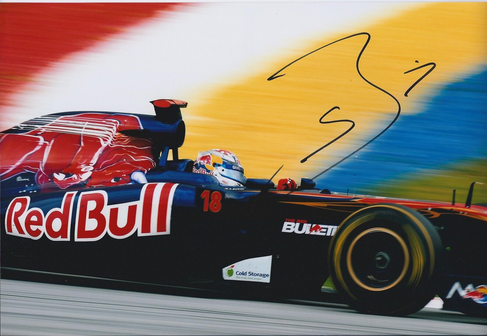 Sebastien Buemi SIGNED Infiniti Red Bull Racing Driver 12x8 Photo Poster painting AFTAL COA F1