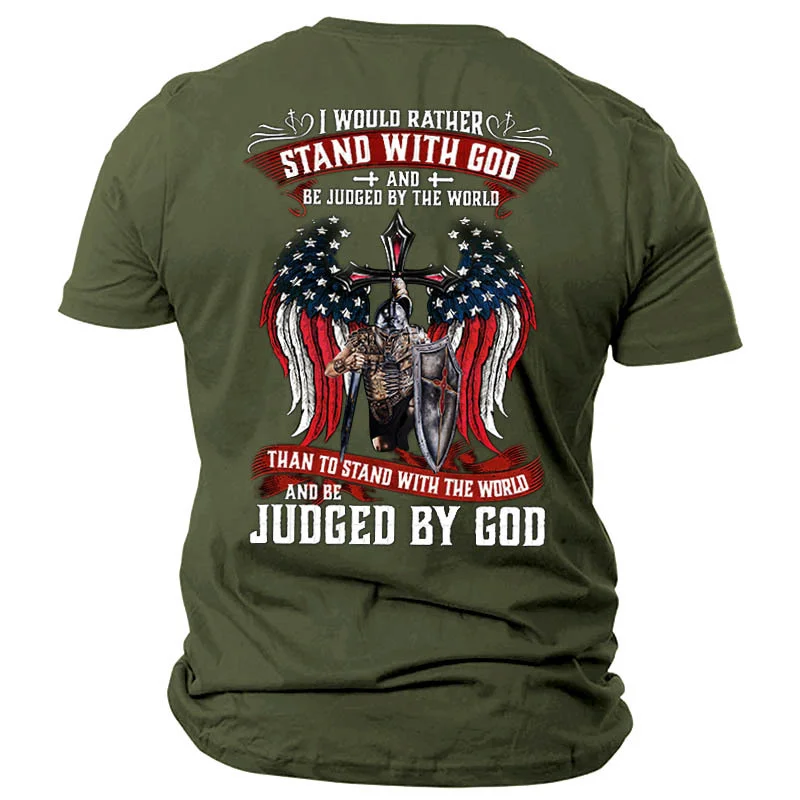 Men's Trendy Short Sleeve Printed Asymmetrical T-shirt 