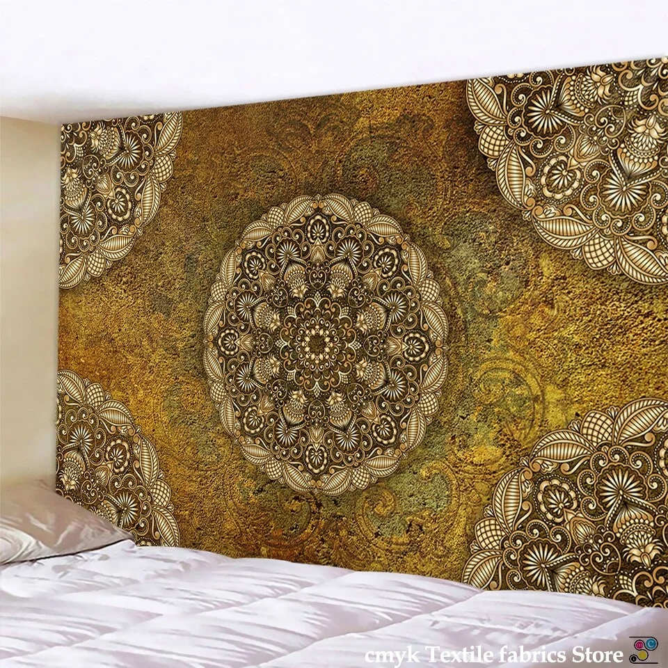 India Mandala Tapestry Wall Hanging Boho Decor Wall Cloth Tapestries Psychedelic Hippie Night Moon Tapestry Mandala Wall Carpet