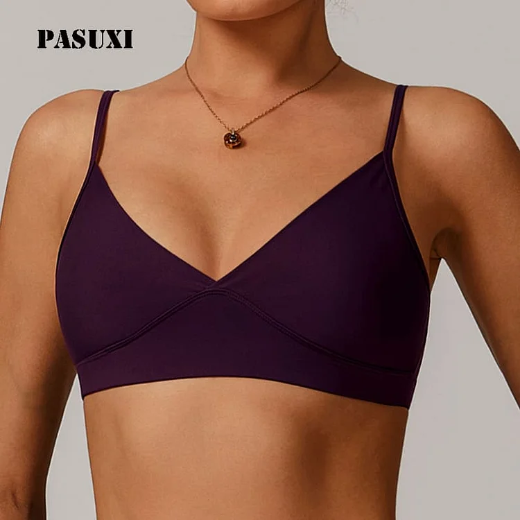 PASUXI Eco Friendly Recycled Women's Open Back Yoga Bra Quick Dry Fitness Top for Yoga Running huanwei