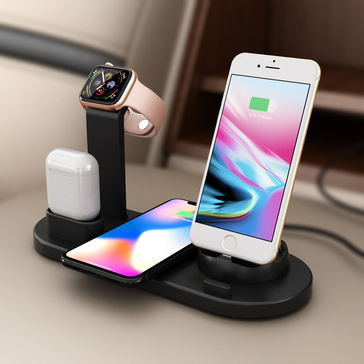 Image 01 - 3 in1 Charging Dock Charger Stand For Apple Watch Series/Air Pods iPhone Station