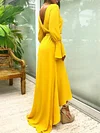 Irregular Clipping Flared Sleeves Maxi Dress