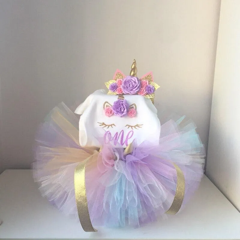 Baby Girl Clothes 1 Year Birthday Princess First Birthday Girl Party Tutu Dress Newborn Christening Baptism Outfits Costume 12M