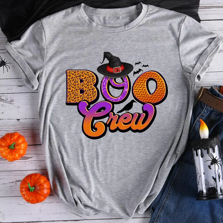 Boo Crew with Witch Hat  T-Shirt Tee-07368-Annaletters