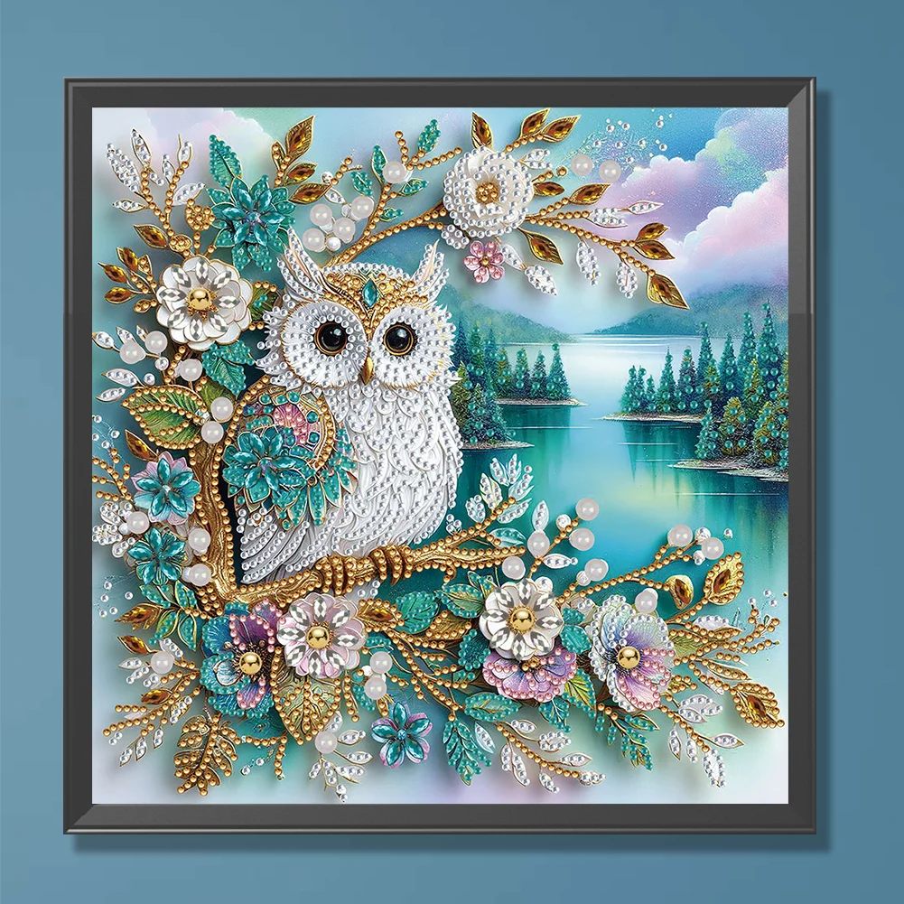 Diamond Painting - Partial Special Shaped Drill - Owl(Canvas|30*30cm)