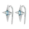 Blue Zircon Starry Earrings 925 Sterling Silver