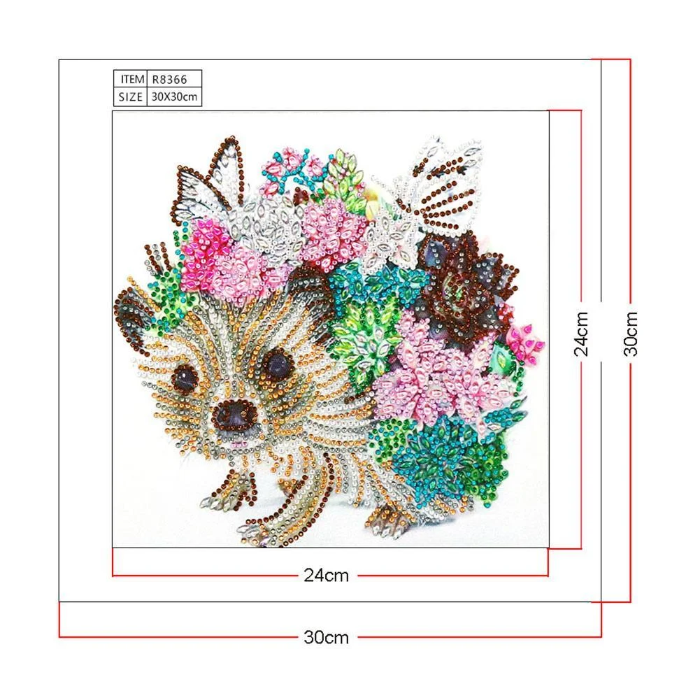 Diamond Painting - Special Shaped Drill - Flower Hedgehog(30*30cm)