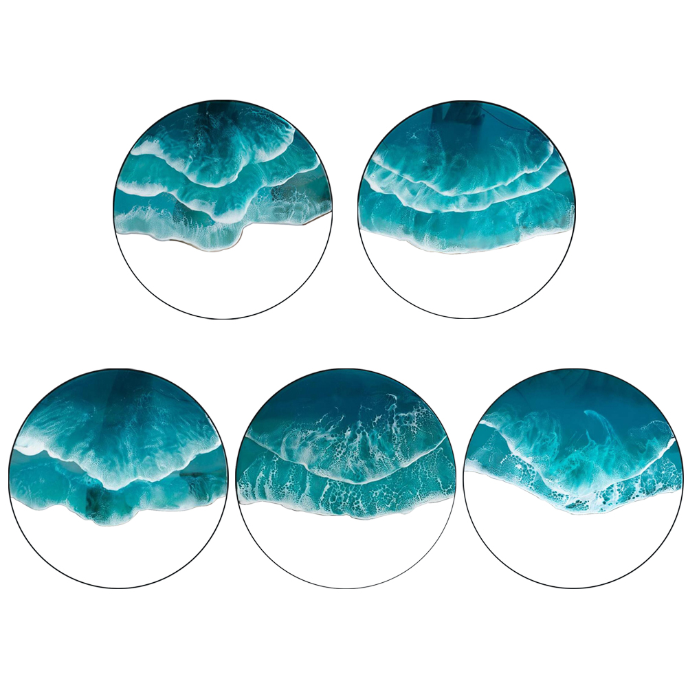 

Wall Pendant Ocean Wave Round Shape Hanging Acrylic Home Window Panel Decor, Three waves b, 501 Original