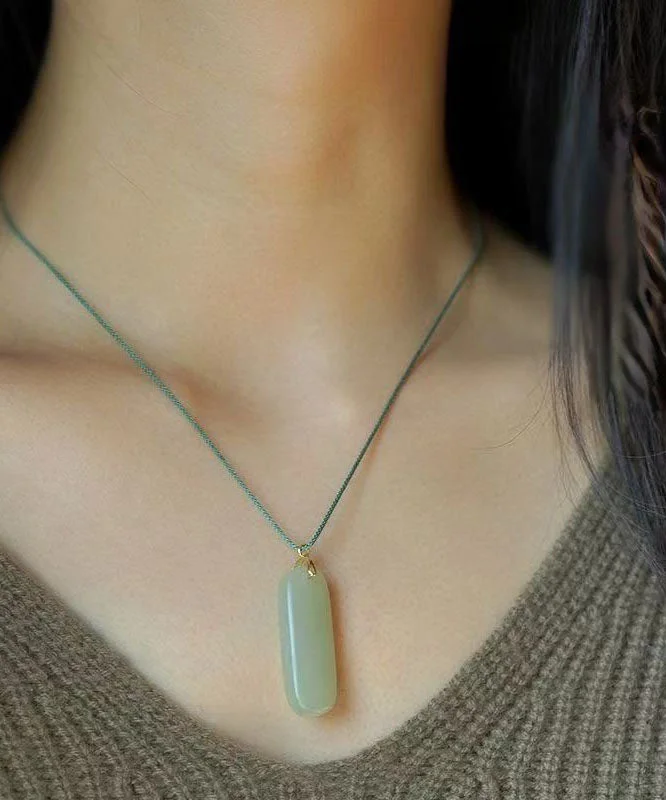 DIY Cyan Jade Strip Pendant Necklace