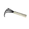 Mini Hoe and Cultivator with Wooden Handle Dual-purpose Hoe Garden Rake Tool