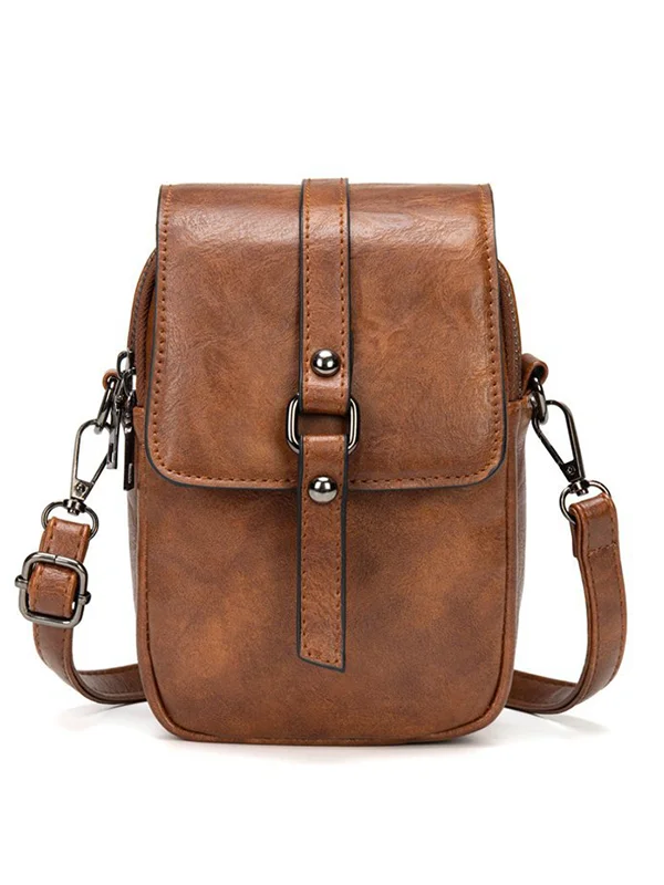 Women’s Retro Oil Wax Pu Shoulder Messenger Bag