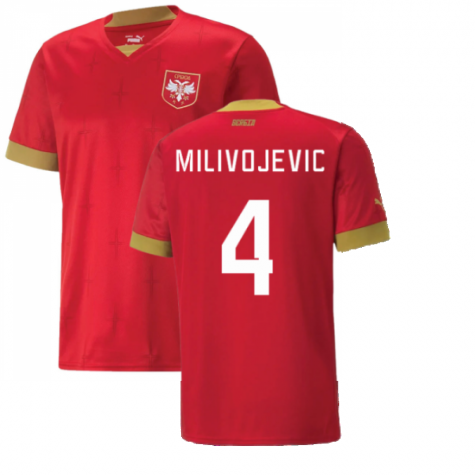 Serbien Luka Milivojević 4 Home Trikot WM 2022